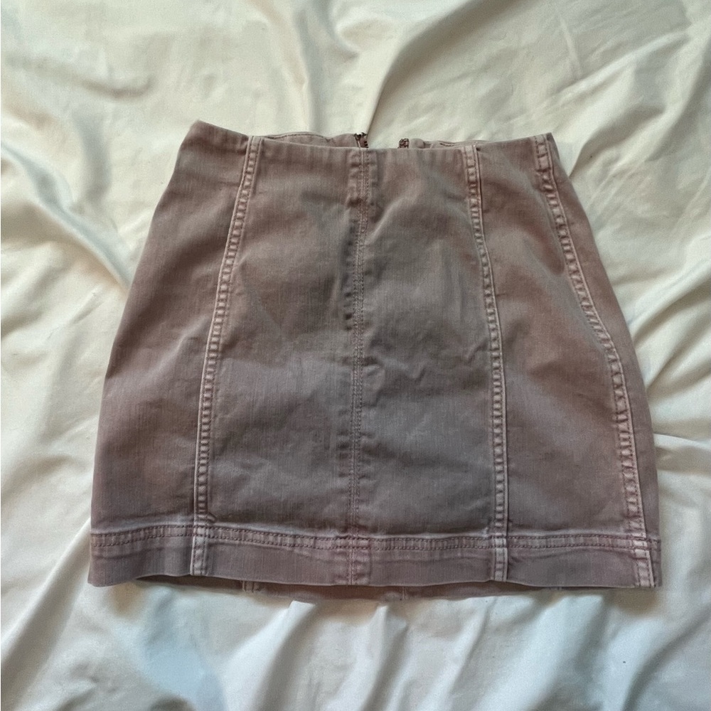 muted pink mini skirt
